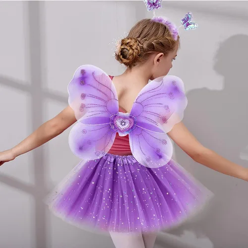 Vista 6 de Acecharming Disfraz de hada para niñas de 3 a 8 años