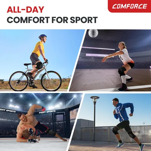 Vista 5 de Rodilleras para hombres, mujeres y niños, rodillera antideslizante, rodilleras de esponja suave y transpirable para voleibol, baloncesto, tareas