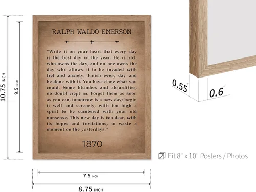 Vista 3 de Poster Master Póster de Ralph Waldo Emerson – Escríbelo en tu corazón Impresión – Arte de cita motivacional – Regalo inspirador para hombres