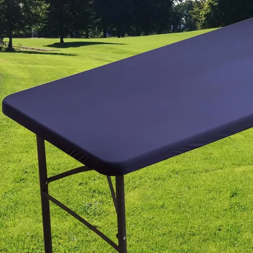 Vista 9 de Mantel cuadrado de elastano ajustable de 34 x 34 pulgadas, mantel elástico plegable para tarjetas de picnic, mantel elástico para mesa de patio