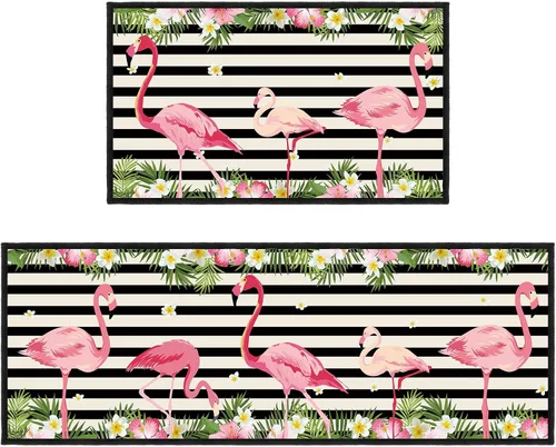 Vista 9 de Bencailor 2 alfombras de cocina y tapetes de bienvenida para primavera y verano, antideslizantes, lavables, tapetes decorativos para puerta