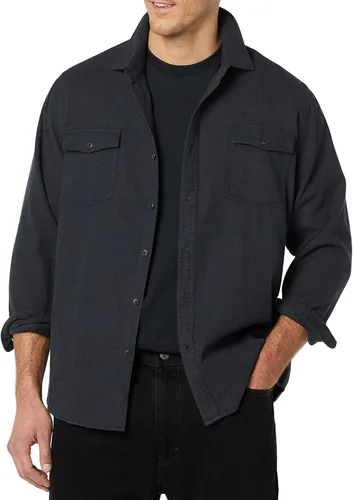 Vista 3 de Tienda Essentials - Camisa de franela de manga larga con ajuste regular y dos bolsillos para hombre