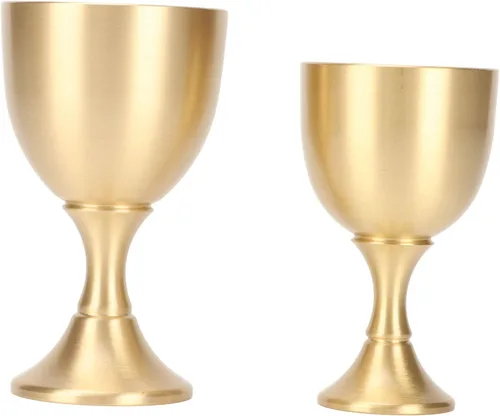 Vista 8 de Copa de vino Cáliz Latón Vintage Hecho a mano Rey Real Fantasía Real Vasos en relieve Copa Boda Gótica con Embalaje Clásico Copas Vintage Rey Arturo
