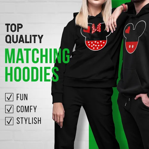 Vista 2 de Conjunto de sudadera con capucha de cabeza de Minnie y Mickey para parejas