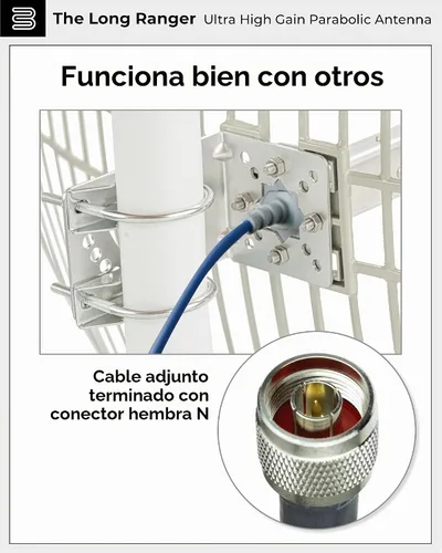 Vista 6 de Antena celular de largo alcance – hasta 20 millas de alcance Antena