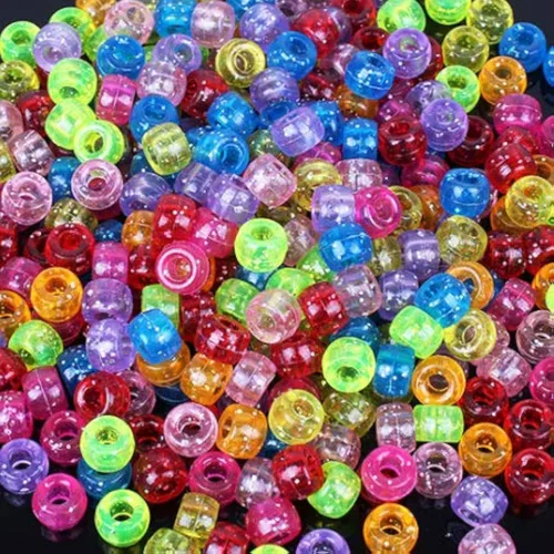 Vista 7 de Cuentas de poni mixtas de colores para hacer pulseras de amistad, tamaño 0.236x0.354 in, 1000pcs
