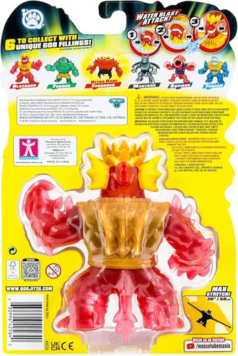Vista 4 de Heroes of Goo Jit Zu Paquete de héroes de Deep Goo Sea Blazagon. Juguete súper elástico lleno de goo. con función de ataque de agua a chorro.