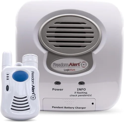 Vista 3 de Freedom Alert, Dispositivo de Emergencia Personal para Línea Fija, Llamada Bidireccional con Familia y Policía para Seguridad en el Hogar