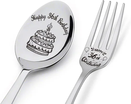 Vista 20 de Cuchara y tenedor de feliz cumpleaños número 30, regalos de cumpleaños personalizados para hijo, hija, hermana, hermano, novio, novia, marido