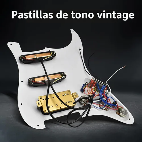 Vista 3 de Colaxi Repuesto de pastilla de guitarra, resistente, fácil instalación, cargado, precableado, práctico blanco, duradero para piezas de guitarra