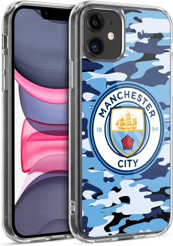 Vista 129 de Head Case Designs Funda de gel con licencia oficial del Manchester City Man City FC Blue Moon Badge Camou [protección de grado militar] compatible