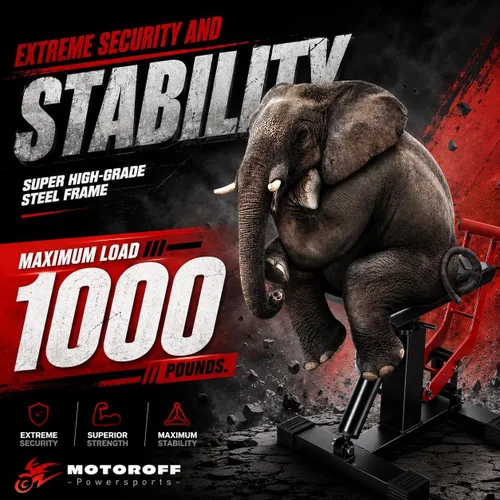 Vista 3 de Soporte ajustable para motocross y gato Powersport de capacidad de 1000LBS, soporte de elevación hidráulico resistente para motocicleta y soporte