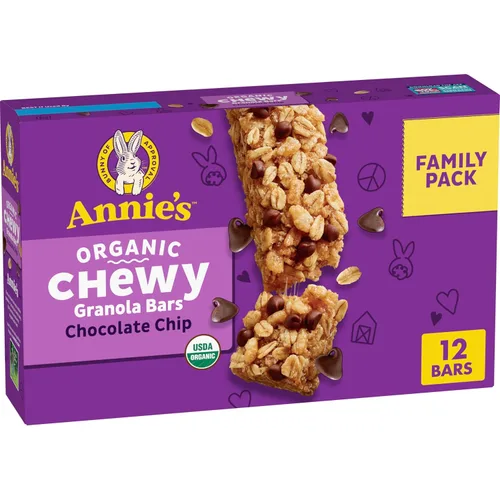 Vista 10 de Annie's Barras de granola masticables orgánicas, chispas de chocolate, 12 unidades (paquete de 6)
