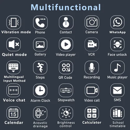 Vista 5 de Reloj inteligente para niños, llamadas telefónicas 4G, mensajes de texto, reloj inteligente con WiFi, video chat de voz, Bluetooth, alarma