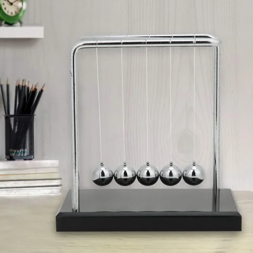 Vista 3 de Bolas de equilibrio oscilante, bola de equilibrio de acero, péndulo de cuna Newtons, adecuadas para decoración de escritorio de oficina en casa