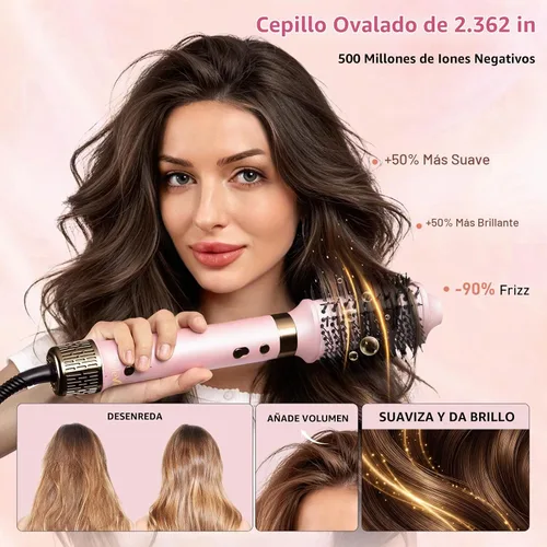 Vista 3 de Mythsight Dual Voltage StyleVibe 8-en-1 Secadora de pelo y cepillo secador de pelo con estuche de viaje - Rulos de envoltura automática (L/R)