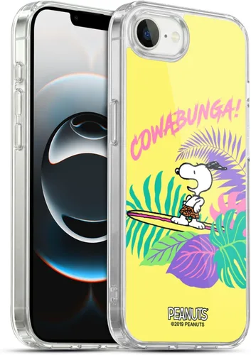 Vista 121 de Head Case Designs Funda de gel suave con licencia oficial de Peanuts Tropical Surf Snoopy Aloha Disco compatible con Apple iPhone 13 Mini Surf
