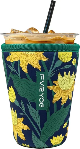 Vista 66 de Fundas de neopreno reutilizables aisladas para café helado, fundas para tazas de café helado, fundas para bebidas heladas y calientes