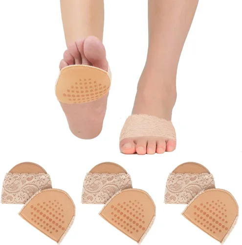 Vista 2 de 3 pares de calcetines para mujer, con puntera abierta, antideslizantes, con cojín de esponja, no se ven