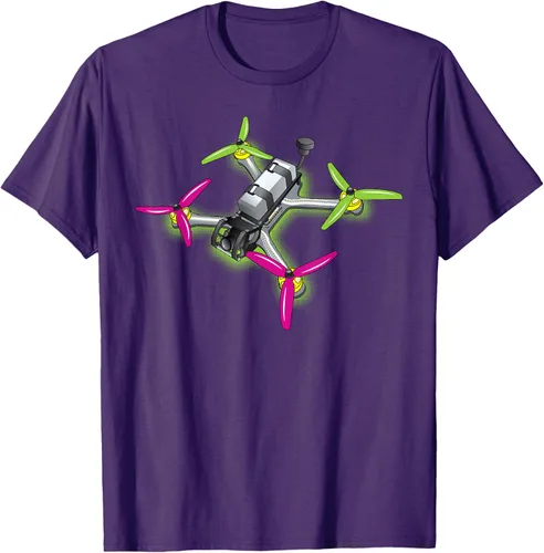 Vista 72 de Freestyle FPV Racing Drone Pilot Acro Quadcopter - Camiseta de sandía, Negro, S
