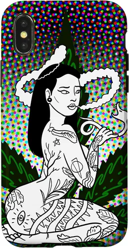 Vista 5 de iPhone 16 Weed Smoking Babe Marihuana Cannabis Smoke Stoner 420 Estuche de regalo