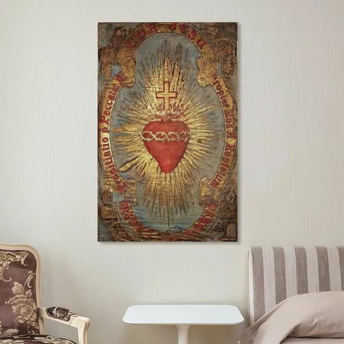 Vista 7 de ZHENNAN Póster en lienzo con diseño de corazón sagrado de Jesús (26), impresiones artísticas para colgar fotos para regalo, decoración del hogar