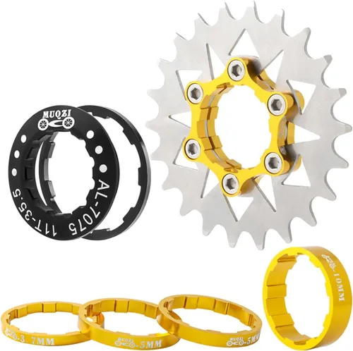 Vista 2 de Acero Solo Cassette Cog MTB Engranaje Fijo Bicicleta Bicicleta 22T Adaptador 7-10s Hub Freewheel Lockring Refit Piezas Componente