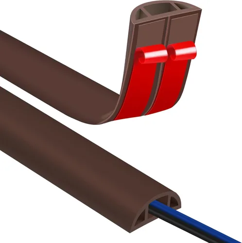 Vista 8 de JAHOMFAI Cubierta para cables de piso 1m de largo, cubiertas para cables en el suelo para proteger los cables y prevenir riesgos de caídas, fácil