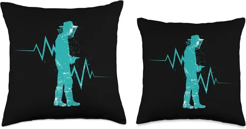 Vista 3 de Beekeepers Naturals Bee Pollen Honey Making Bee Lover Heartbeat Hat Beekeeper Accessories Throw Pillow, 16x16, Multicolor
