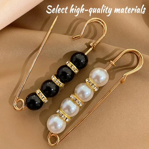 Vista 5 de Broche de perlas de moda, chal de suéter con perlas, elegante y a la moda, mejora tu temperamento, adecuado para una variedad de ocasiones de uso
