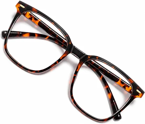 Vista 19 de Gafas cuadradas de gran tamaño con bloqueo de luz azul para mujeres y hombres, antifatiga para monitor de computadora, reducen la fatiga ocular