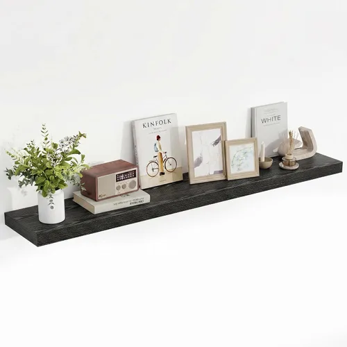 Vista 12 de Acovy Estantes flotantes de 16 pulgadas, estantes flotantes de 16 x 9.25 x 1.5 pulgadas de profundidad para pared, estantes de madera para baño
