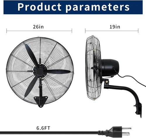 Vista 13 de 24 Inch Wall Mount Fan Oscillating, High Velocity Industrial Wall Fans