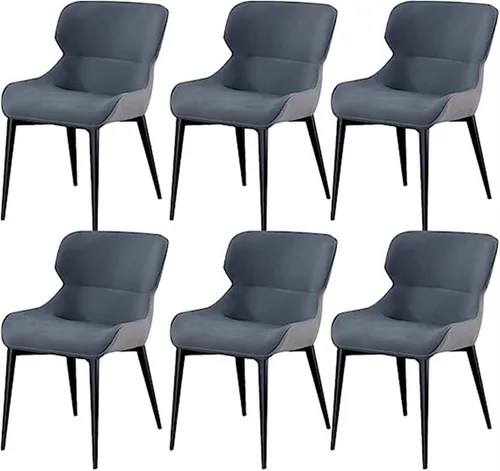 Vista 10 de LICOME Modern Dining Chairs Set of 6 Water Proof PU Leather Side Chairs with Carbon Steel Frame Kitchen Living Room Lounge Counter Chairs(Beige)