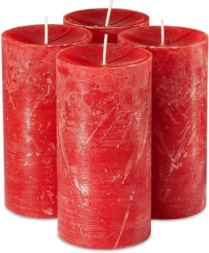 Vista 8 de SPAAS - Velas rústicas de pilar blanco, juego de 4 velas decorativas de 2.7 x 5 pulgadas, velas rústicas sin perfume de combustión limpia y sin