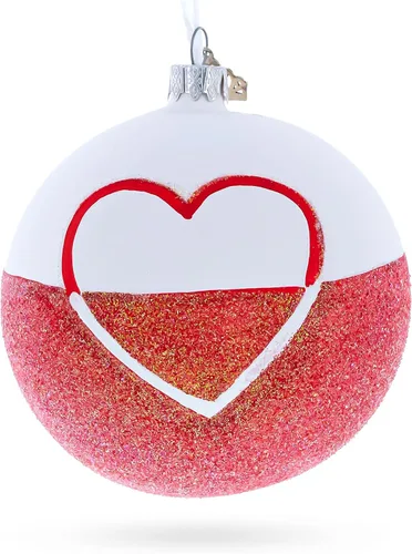 Vista 3 de Bandera de Polonia bola de cristal adorno de Navidad 4 pulgadas
