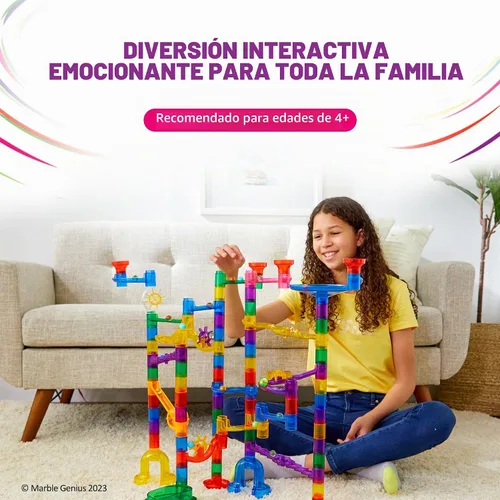 Vista 7 de Marble Genius Space Theme Marble Run, 200 Pieces, STEM Toy