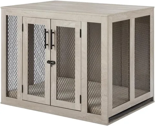 Vista 11 de unipaws Mueble pequeño para jaula de perros con bandeja para perros, gatos, mini cerdos, conejos, estética interior, perrera moderna y decorativa