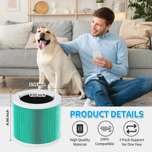 Vista 4 de KEEPOW HY1800 Filtro de repuesto para purificador de aire compatible con purificador de aire MORENTO/Loytio/AYAFATO/Honeyuan HY1800, paquete de 2