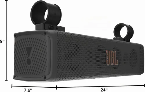Vista 8 de JBL RallyBar S - Barra de sonido universal Bluetooth de 21" para vehículos exteriores con amplificador RMS de 150W integrado, IP66 resistente al