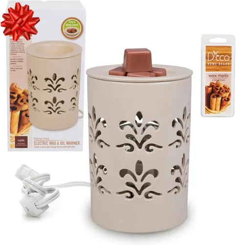 Vista 9 de Deco - Calentador de velas eléctrico, calentador de cera, incluye 4 cubos de cera Electric Scented Tart & Candle Warmer, Plug in Halogen Bulb