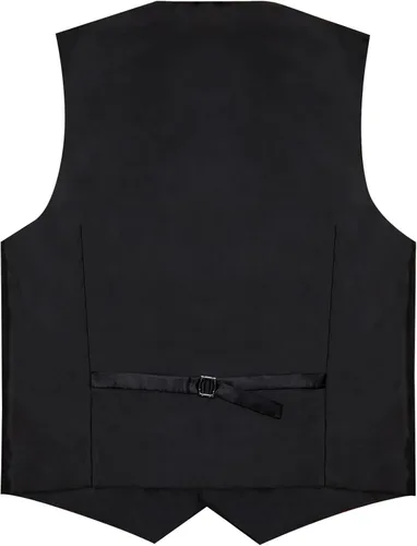 Vista 5 de DiBanGu Chaleco de traje para hombre con lazo de satén con solapa y muesca Negro puro