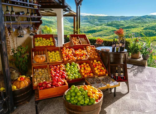 Vista 2 de Ravensburger Fruit Market, Croacia - Rompecabezas de 500 piezas para adultos