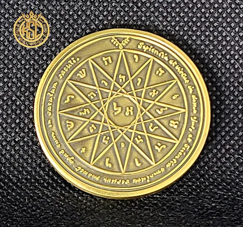 Vista 8 de Cuarto Pentáculo de Mercurio + 72 nombres de Dios + 1FitAll King Salomon Moneda bisel de kabbalah Seal Talismán Collar, Metal, no conocido