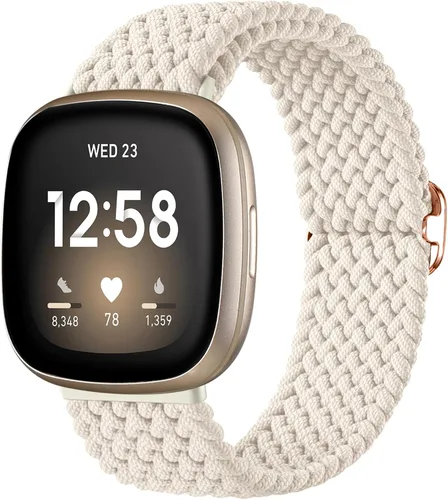 Vista 15 de Maledan Banda elástica trenzada compatible con Fitbit Sense/Versa 3/4 y Sense 2, correa elástica suave para reloj inteligente, accesorio
