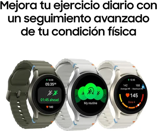 Vista 2 de Samsung Galaxy Watch 7 (44mm) Reloj inteligente AI con pantalla AMOLED de 1.5", Wear OS 5, Wi-Fi, Bluetooth, monitor de frecuencia cardíaca, monitor