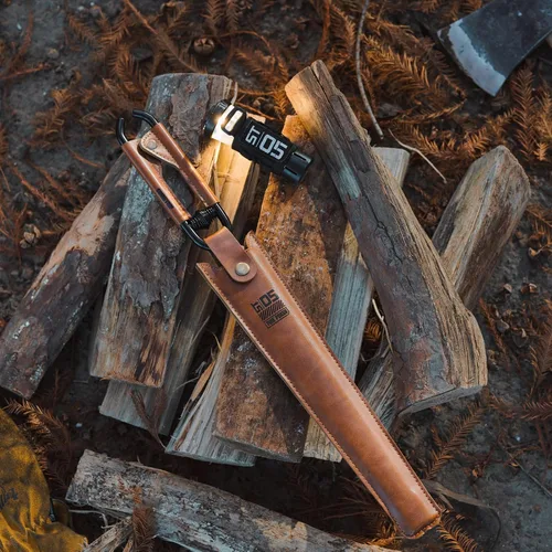 Vista 6 de OMUKY Pinzas para chimenea, pinzas de garra de tronco con cubierta de mango de piel sintética, herramienta de abrazadera para interior y exterior