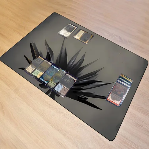 Vista 6 de Fantasy Black Lotus TCG - Tapete de juego de 24 x 14 pulgadas, tapete de juego para MTG DTCG CCG RPG Trading Card Game Mats superficie lisa juego
