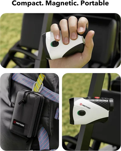 Vista 6 de REDTIGER - Telémetro de golf con pendiente de encendido/apagado, aumento 7X 1200 yardas Candado de asta de bandera con vibración, IP54 resistente