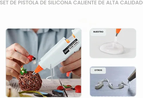 Vista 4 de Kit de pistola de pegamento caliente: mini pistola de pegamento caliente y palos con 30 varillas, pistolas de pegamento derretido, manualidades